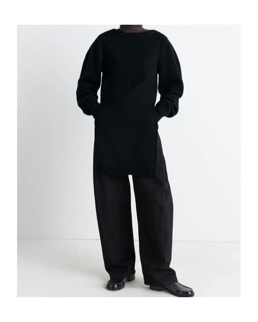 Lemaire Black Long-Sleeved Crewneck Jumper