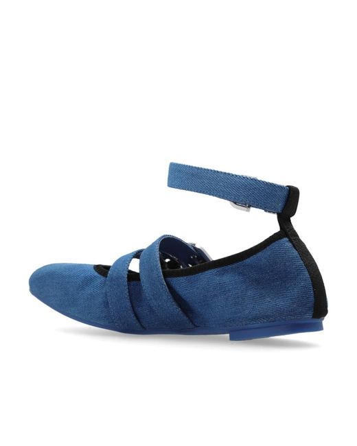 Stuart Weitzman Blue Logo Flat Shoes