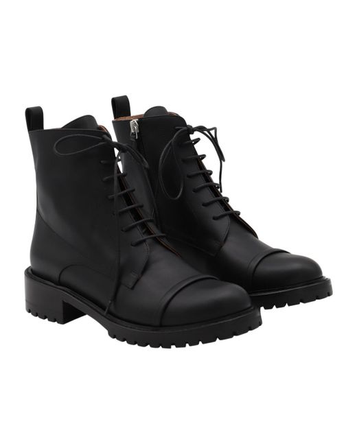 Malone Souliers Black Round Toe Lace-Up Ankle Boots