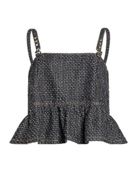 Ganni Gray Sleeveless Denim Top