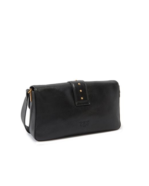 Pinko Black Love One Logo Plaque Shoulder Bag