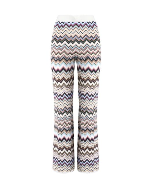 Missoni White Zigzag-Knit Trousers