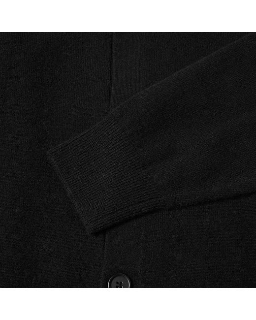 Acne Black Logo Patch Knitted Cardigan for men