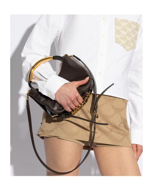 Moschino Black Logo Detailed Top Handle Bag