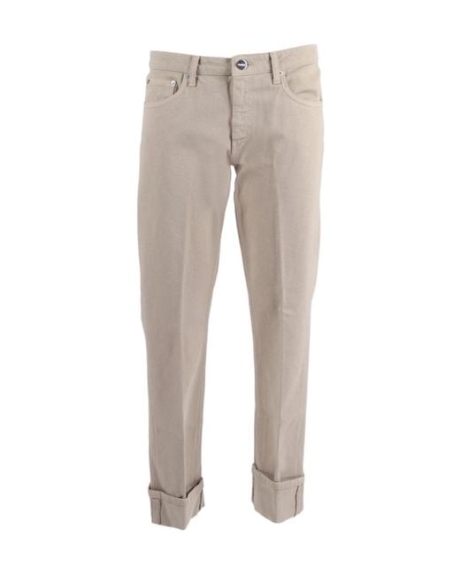 Dondup Gray Turn-Up Cuff Tapered Jeans