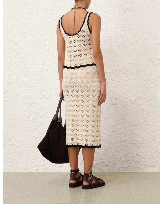 Zimmermann White Rhiannon Crochet Skirt