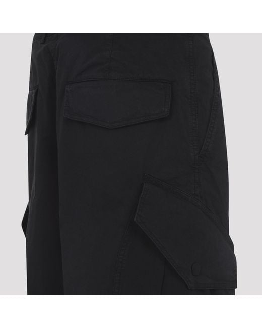Dries Van Noten Black Mid-Rise Cargo Trousers for men