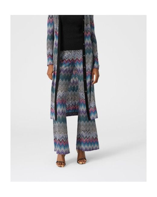 Missoni Blue Flared Zigzag Trousers