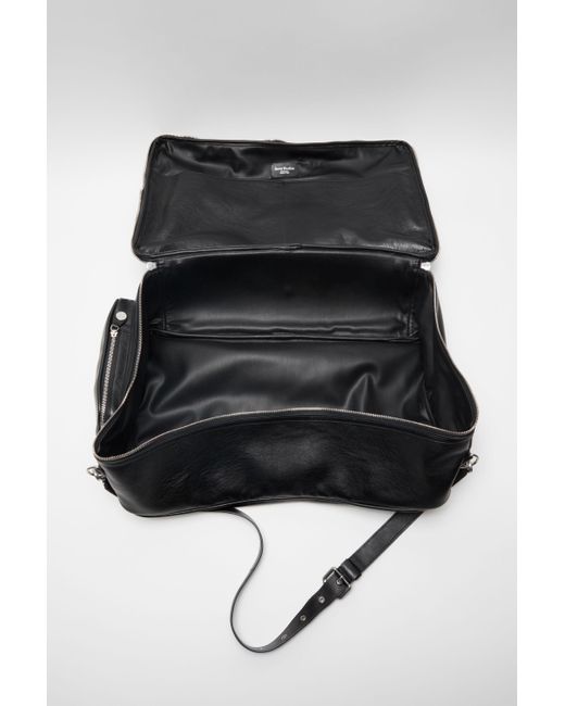 Acne Black Zip-Fastening Leather Shoulder Bag for men