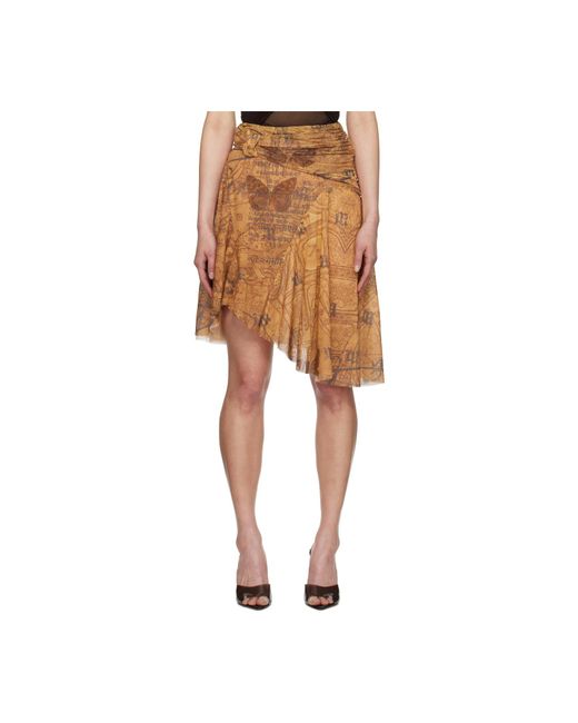 M I S B H V Natural Goa Mesh Midi Skirt