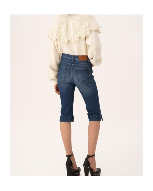 Chloé Blue Chloé High-Rise Capri Jeans