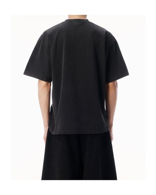 Alexander Wang Black Logo Printed Crewneck T-Shirt for men