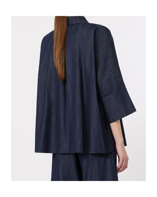 Max Mara Blue 'S Stmrugiada Lightweight Denim Shirt