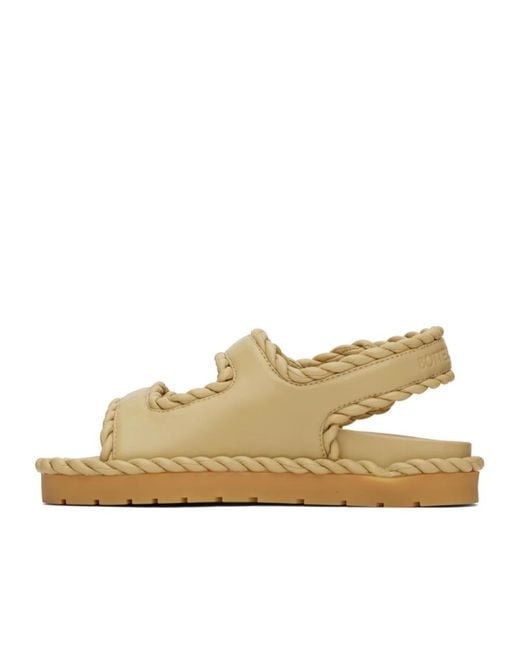 Bottega Veneta Natural Jack Logo Flat Sandals