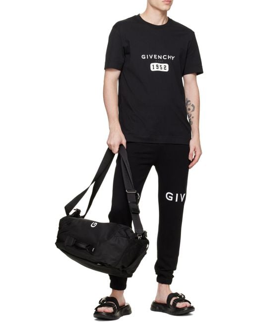 Givenchy Black Logo Printed Zipped Backpack for men