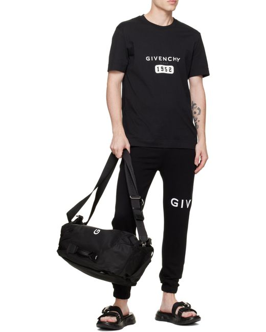 Givenchy Black Logo Printed Zipped Backpack for men