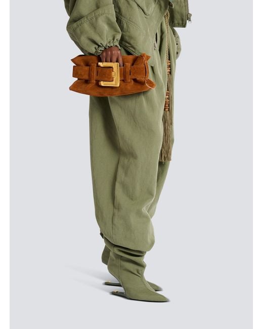 Balmain Brown Anthem Mini Shoulder Bag