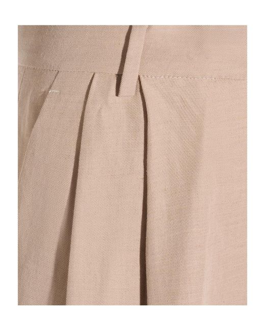 Fabiana Filippi Natural Pleated Bermuda Shorts
