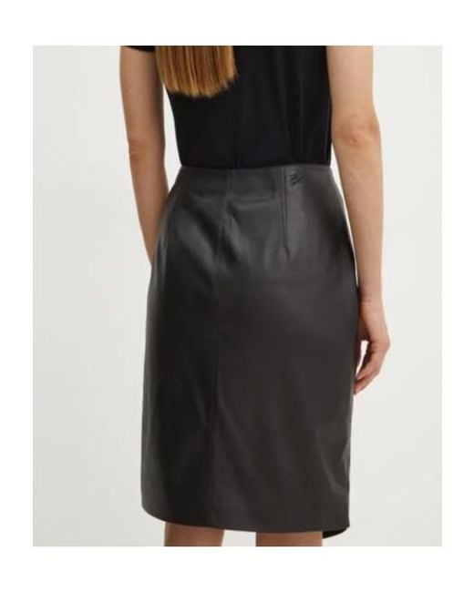Karl Lagerfeld Black Faux-Leather Mini Skirt