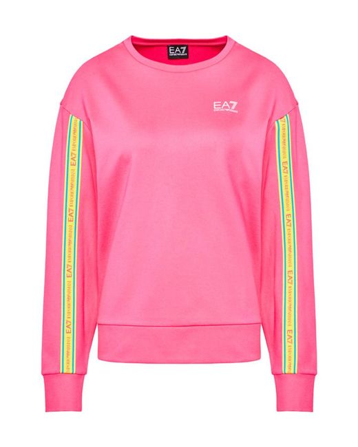 Emporio Armani Pink Round-Collar Long-Sleeve Hoodie