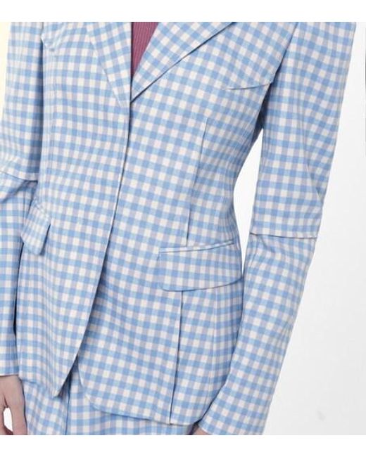 Altuzarra Blue Logo Plaid Blazer