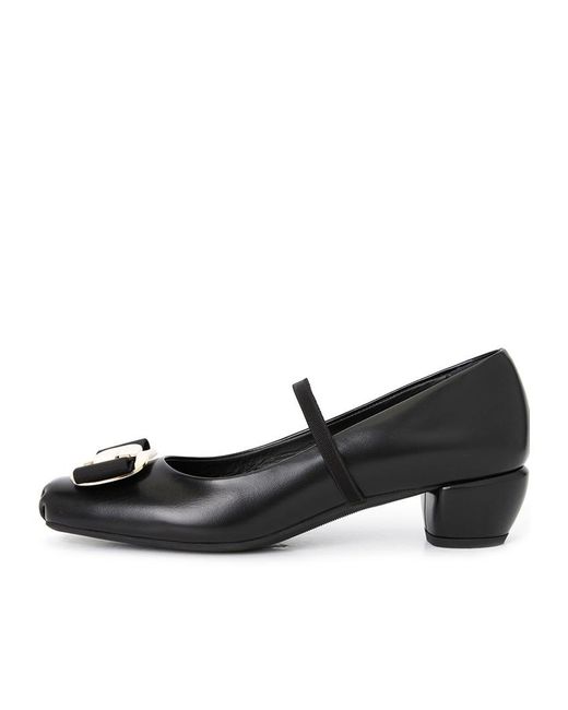 Ferragamo Black Zina Bow Heels