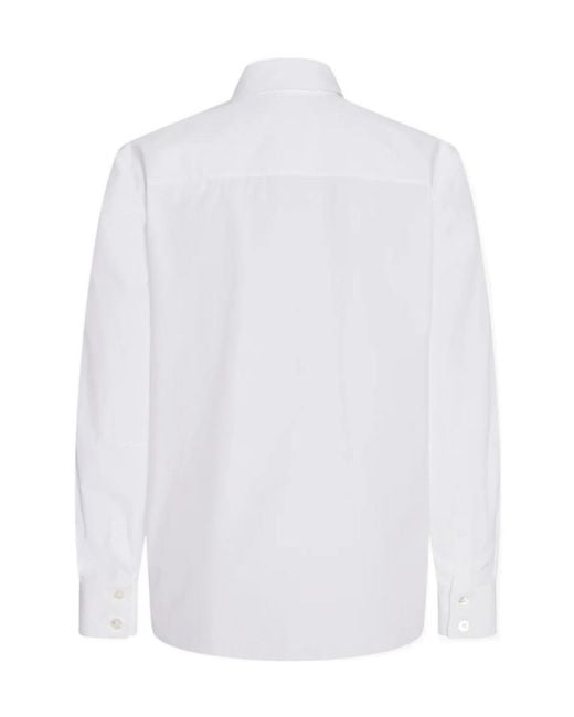 The Row White Sadie Lapel Shirt