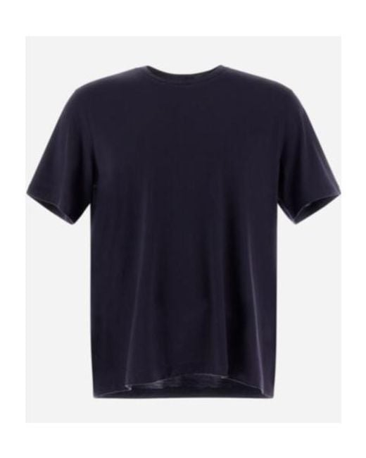 Herno Blue Short-Sleeved Crewneck Knitted T-Shirt for men