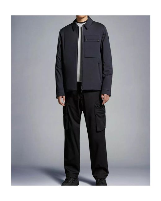 Moncler Blue Tortisse Down Shacket for men