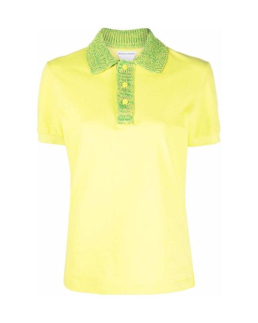 Bottega Veneta Yellow Short-Sleeve Polo Shirt