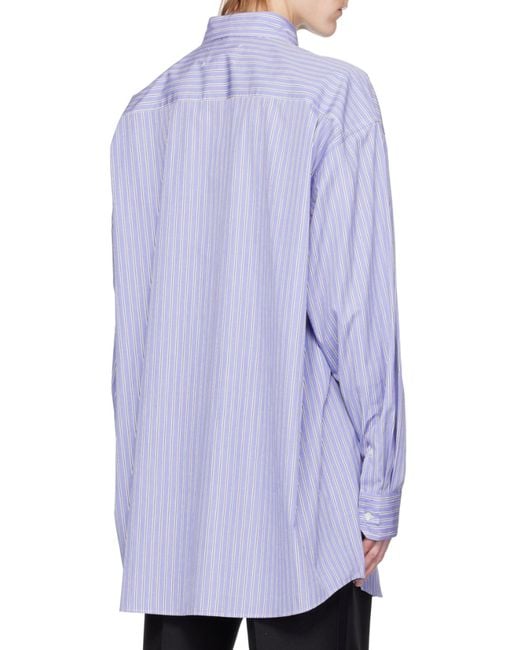 Maison Margiela Purple Striped Button-Up Shirt for men