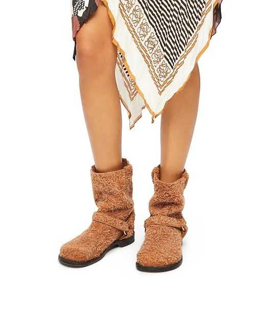 Loewe Brown Campo Biker Ankle Boots