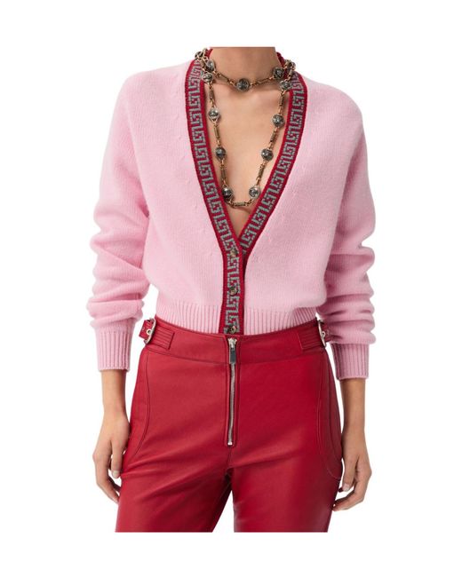 Versace Red Long-Sleeve Cardigan