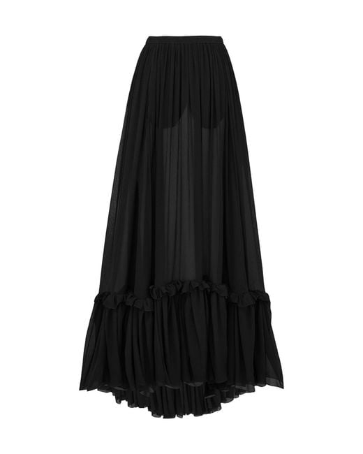 Saint Laurent Black Ruffled Skirt