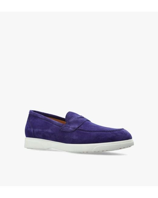 Kiton Blue Round-Toe Loafers for men