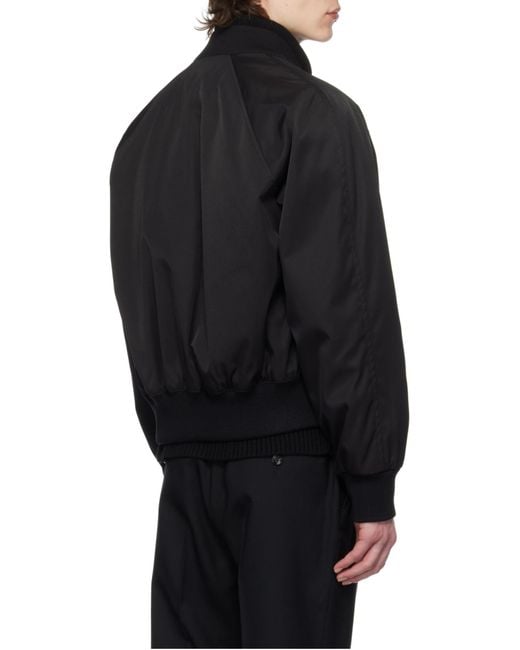 AMI Black Twill Bomber Jacket for men