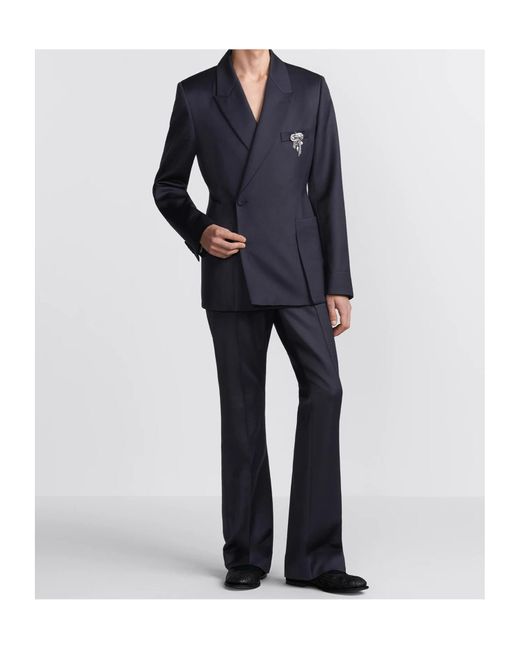 Dior Blue Homme Classic Straight Leg Pants for men