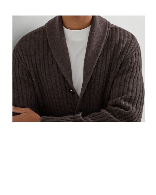 Brunello Cucinelli Multicolor Ribbed Button-Up Cardigan for men