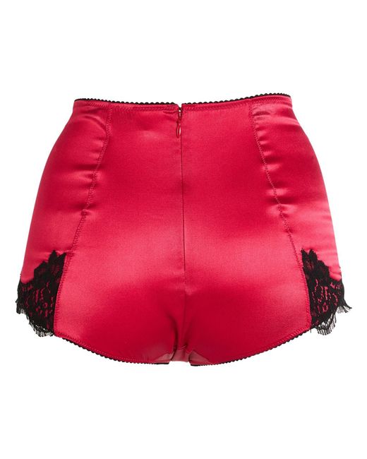 Dolce & Gabbana Red Lace High-Waisted Briefs