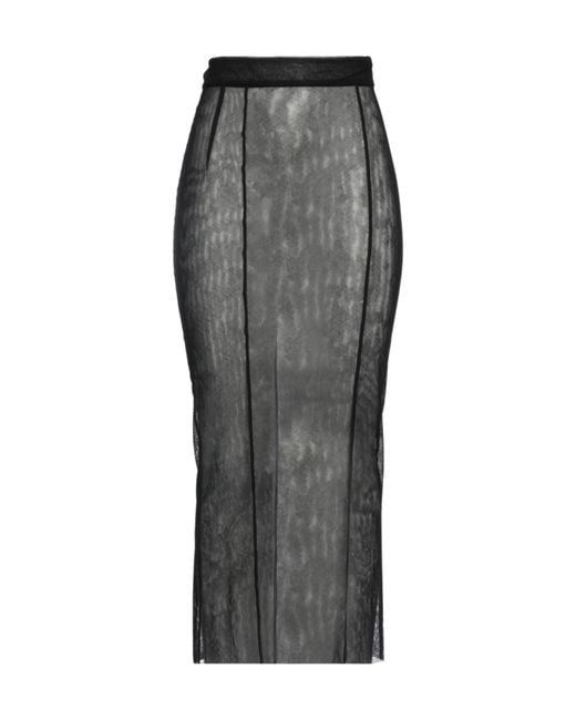 Dolce & Gabbana Gray Solid Color Mesh Tulle Midi Skirt