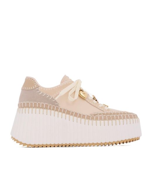 Chloé Natural Chloé Nama Platform Low-Top Sneakers