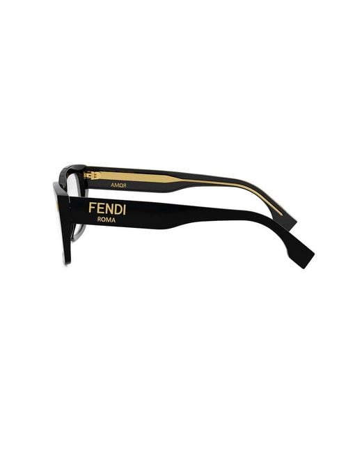 Fendi White Eyewear Square Frame Glasses for men