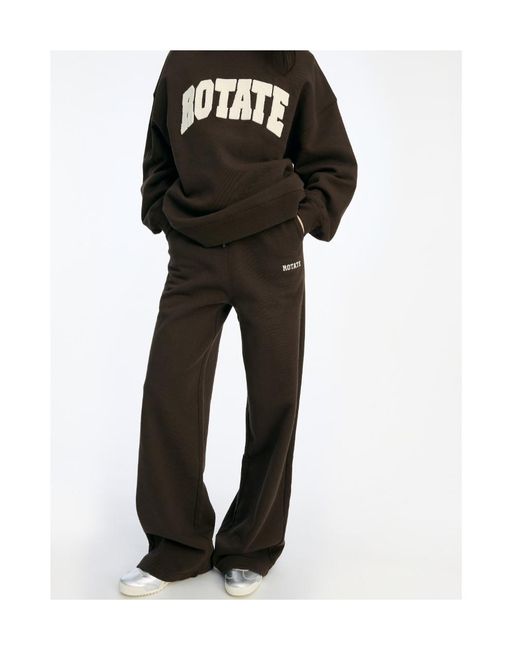 ROTATE BIRGER CHRISTENSEN Brown Logo Appliqué Sweater