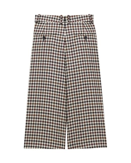 Saint Laurent Multicolor Checked Mid-Rise Culottes