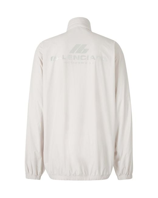 Balenciaga White Logo-Print Track Jacket for men