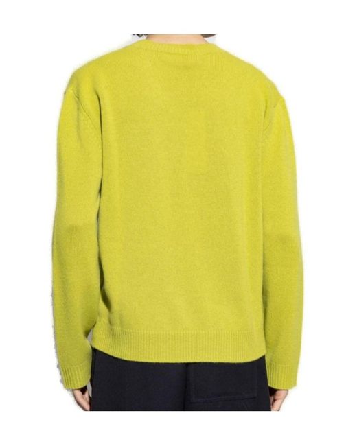 Marni Yellow Logo Patch Crewneck Jumper for men