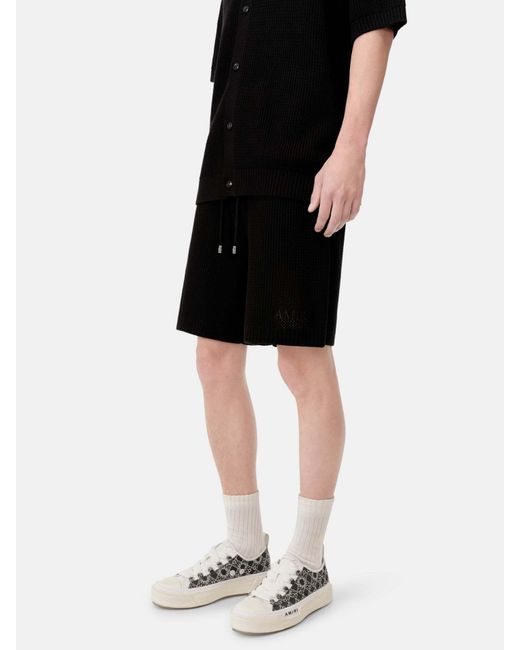 Amiri Black Crochet Mesh Shorts for men