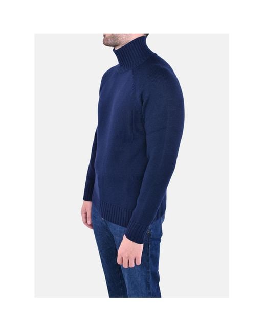 Eleventy Blue Turtleneck Knitted Jumper for men
