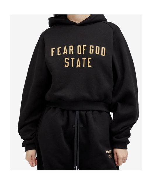Fear Of God Black Logo Hooded Sweater