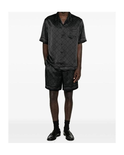 Casablanca Black Radiating Monogram Silk Shirt for men
